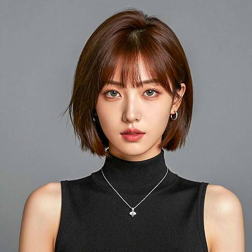 Elegant Short Hairstyle Woman Portrait