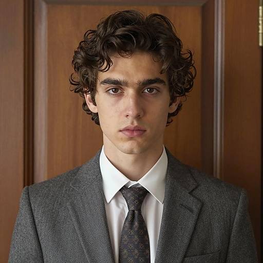 Serious Young Man in Stylish Suit