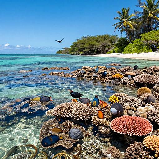 Hyperrealistic Laysan Shoreline Ecosystem