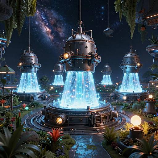 Fusion-Powered Space Colony with Gardens