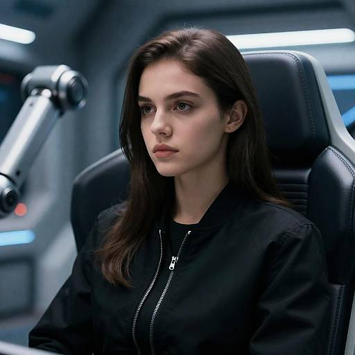 Futuristic Portrait of a Young Woman