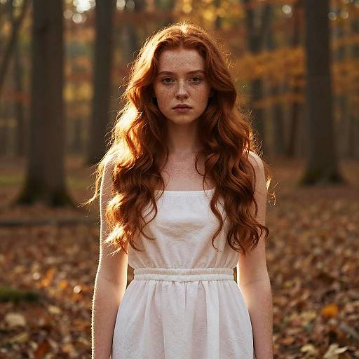 Young Woman in Autumn Forest