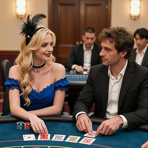Elegant Casino Scene with Poker Players