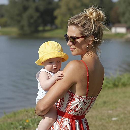 Sunny Day at the Lake with Baby