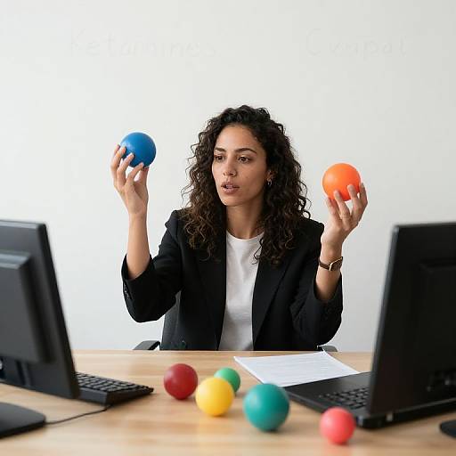 Small Business Owner Juggling Balls