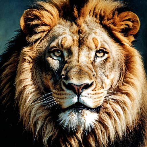 Majestic Lion Portrait in Rockwell Style Majestic Lion Portrait in Rockwell Style