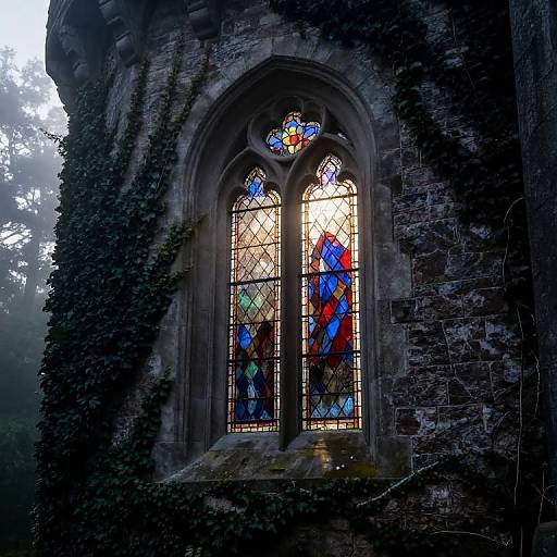 Medieval Castle Tower at Misty Dawn