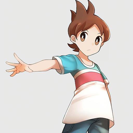 Illustration of Amano keita, youkai watch in the style of Comah