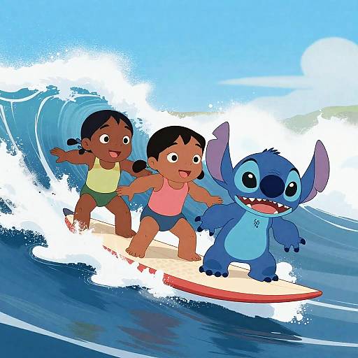 Surfing Adventure with Alien Friends