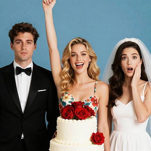 Celebratory Scene with Cake and Guests