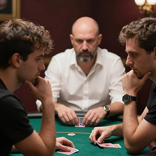Intense Poker Game Among Three Players