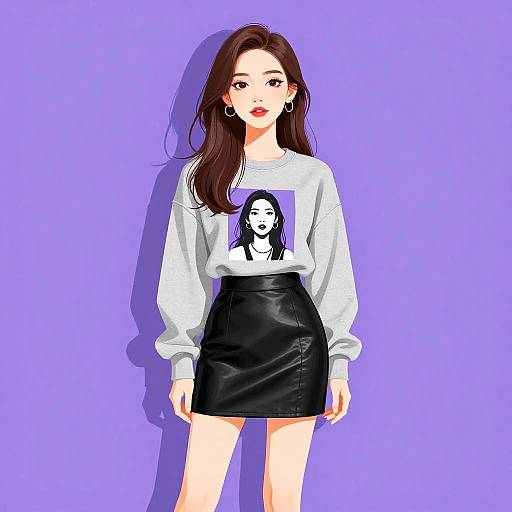 Casual Chic Woman in Graphic Sweatshirt