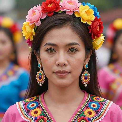 Vibrant Portrait of an Asian Woman