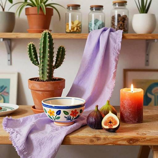 Bohemian Still Life with Textured Charm