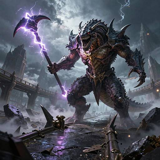 Stormbound Kraken with Lightning Harpoon, Shattered Skybridge