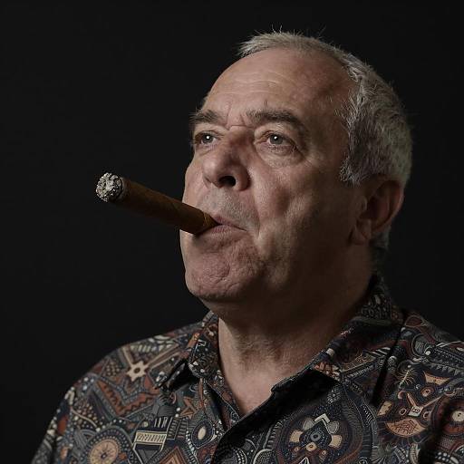 Middle-aged Man Smoking Cigar