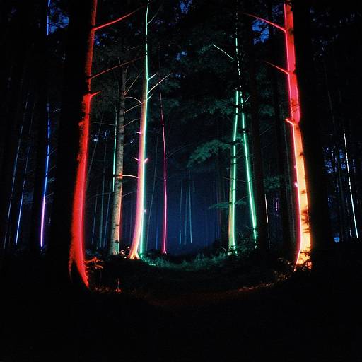 Neon-Lit Martial Arts Forest Night