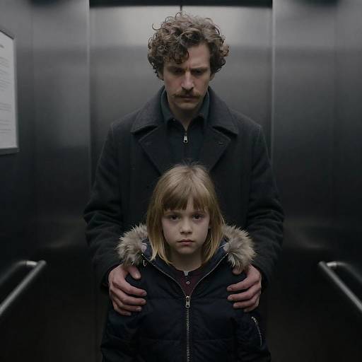 Concern in a Dimly Lit Elevator