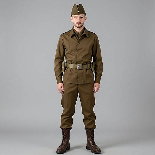 Realistic Army Man in Military Uniform