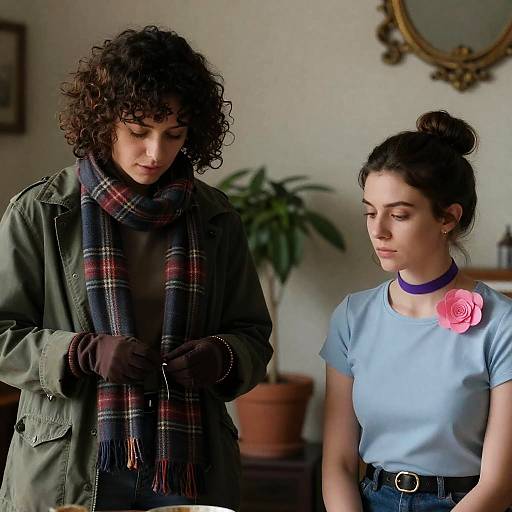 Candid Moment of Two Women in Room