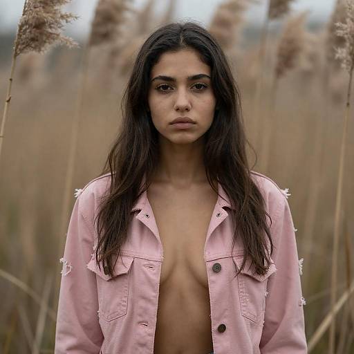 Melancholic Portrait Among Dried Reeds