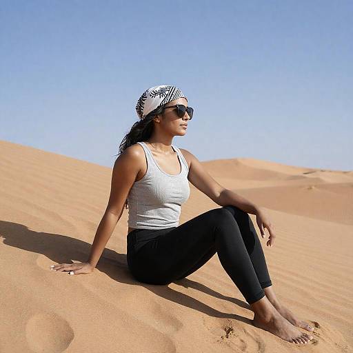 Desert Serenity: Woman in the Dunes