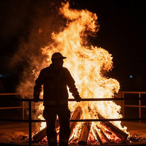 Man Leaning Against Railing by Orange Blaze