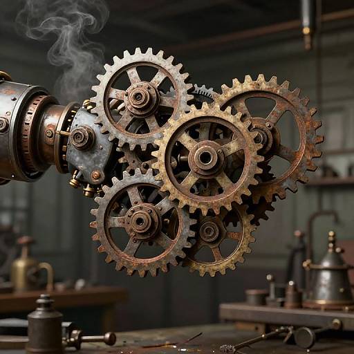 Futuristic Steampunk Mechanical Arm