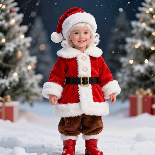 Graceful Female Santa in Festive Setting