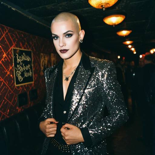 Edgy Drag King Performer in Glittery Blazer