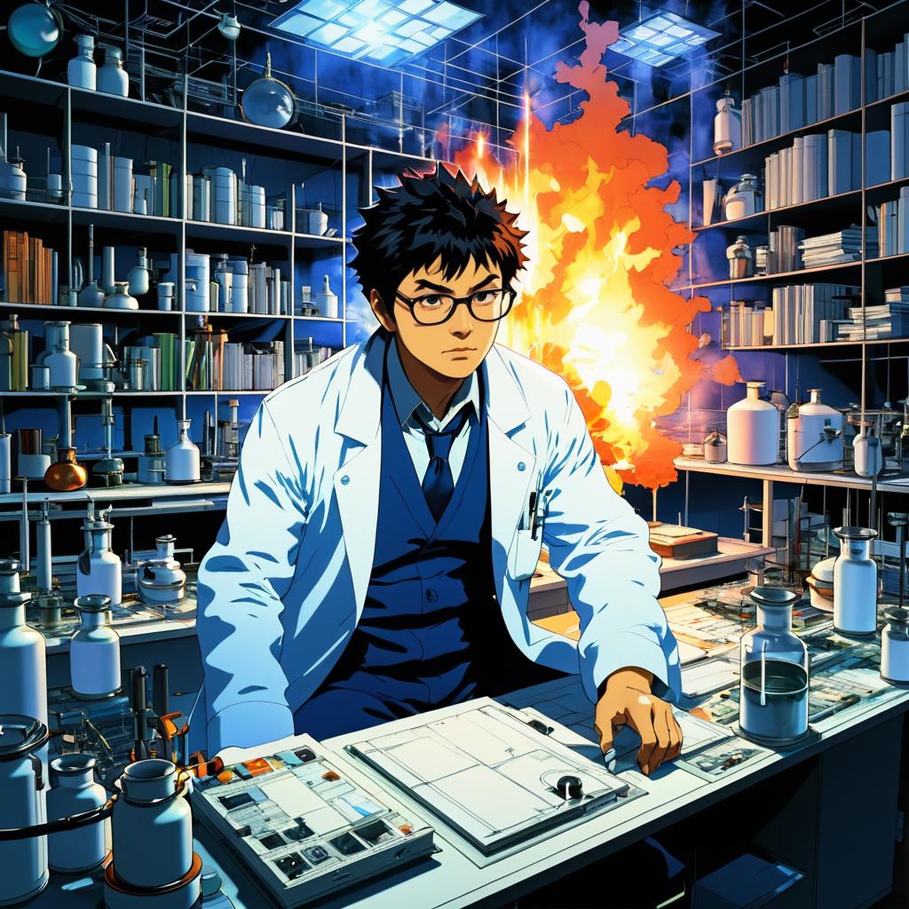 Determined Scientist in Introspective Lab