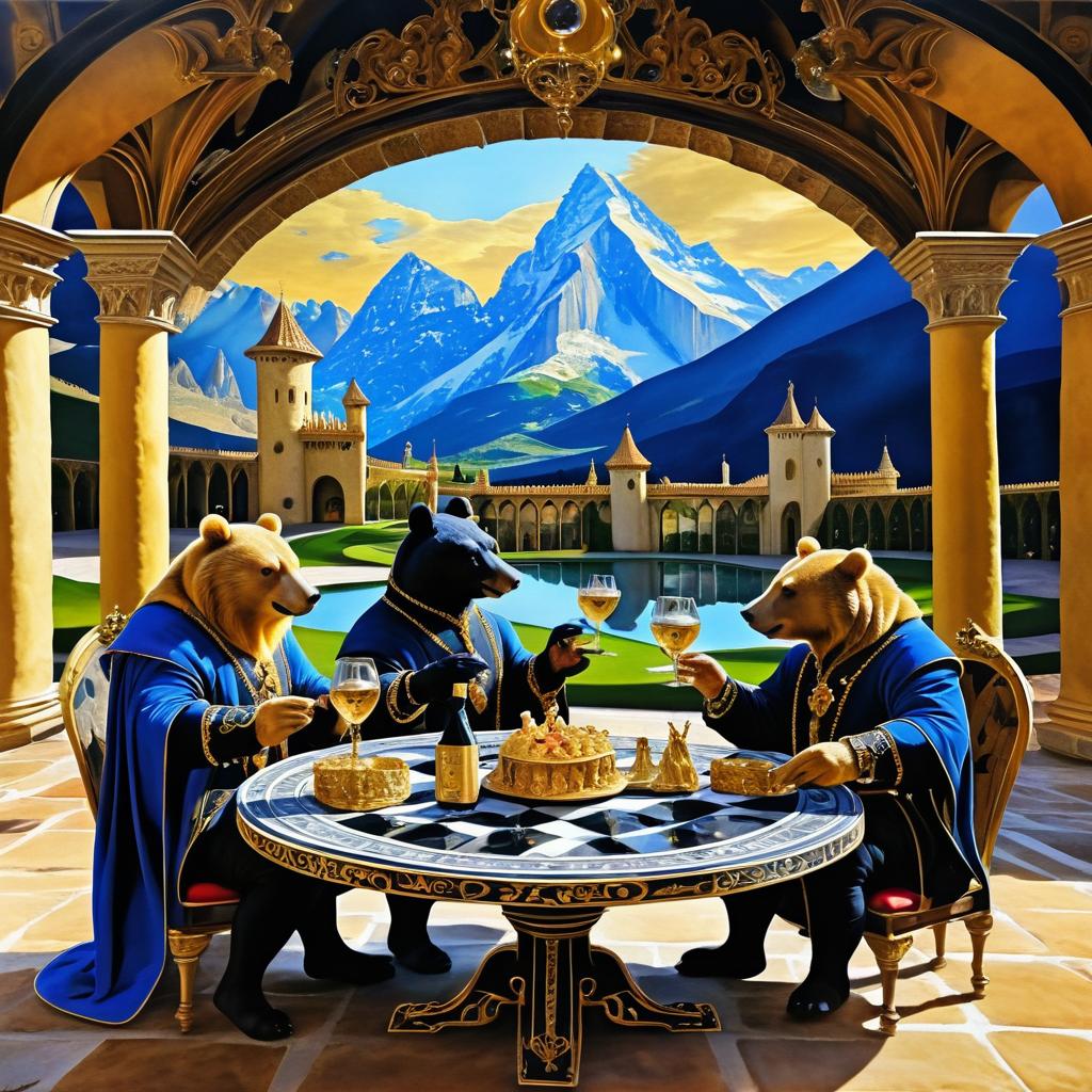 Surreal Royal Banquet with Bears