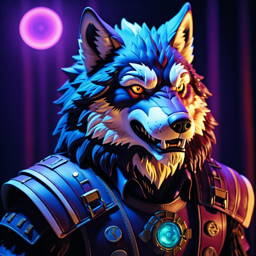 Cinematic Anthropomorphic Wolf Character