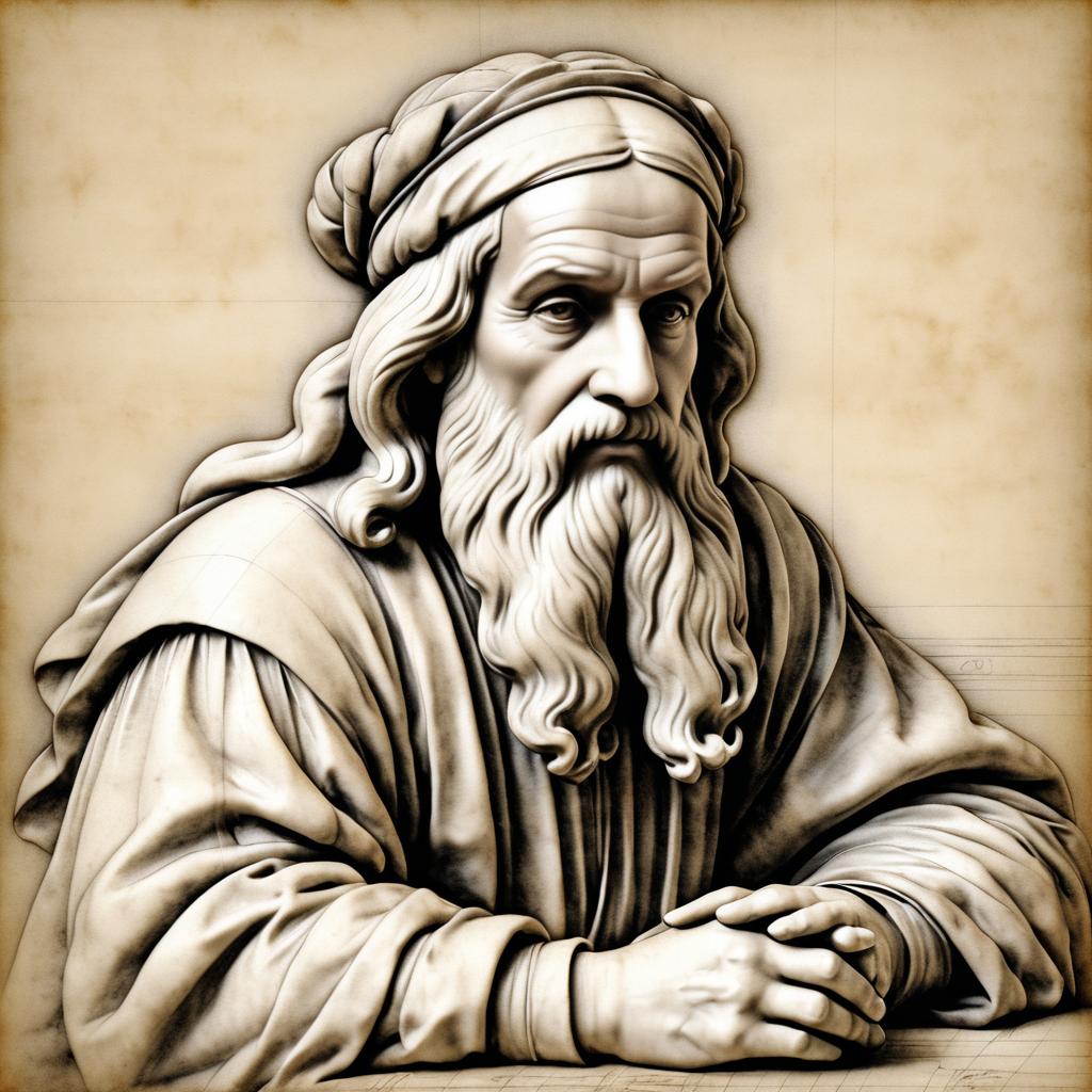 Timeless Sketch of a Philosopher by Da Vinci