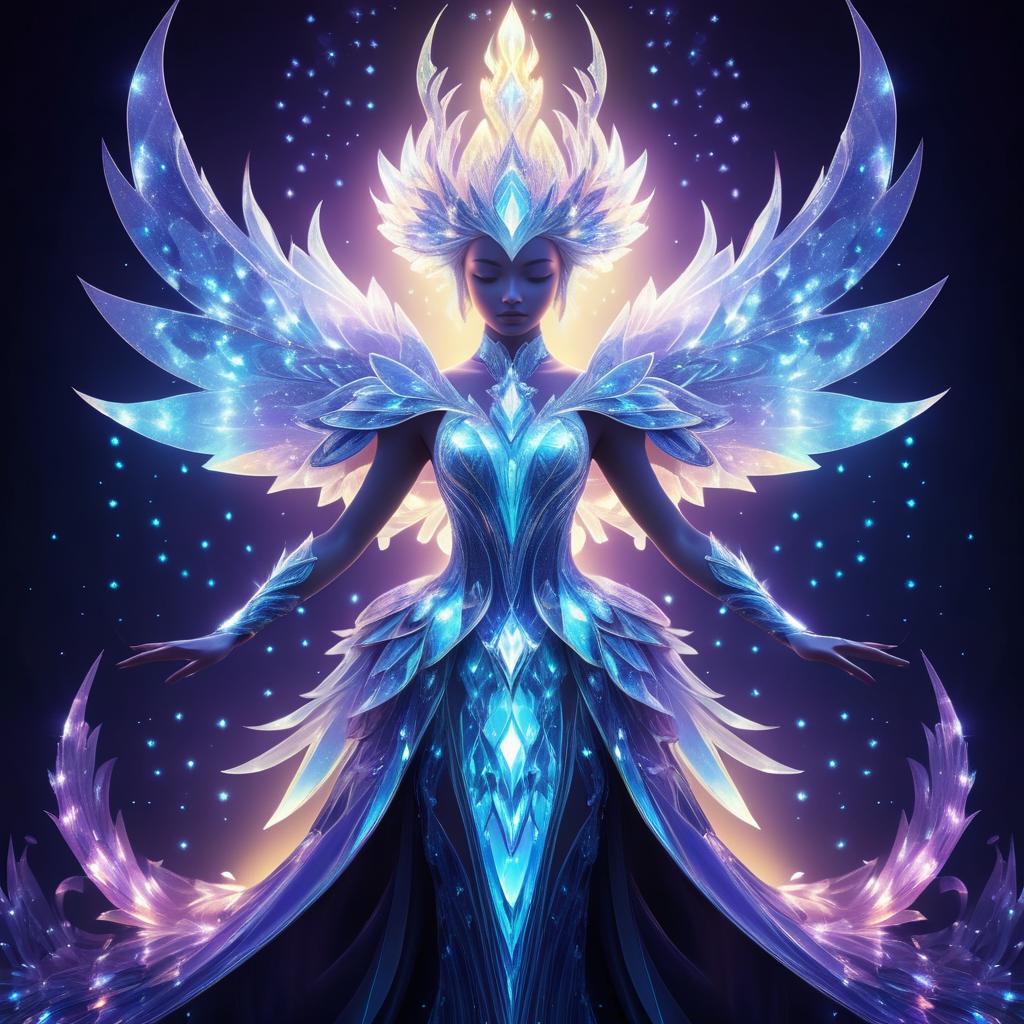 Radiant Crystal Creature in Magical Light