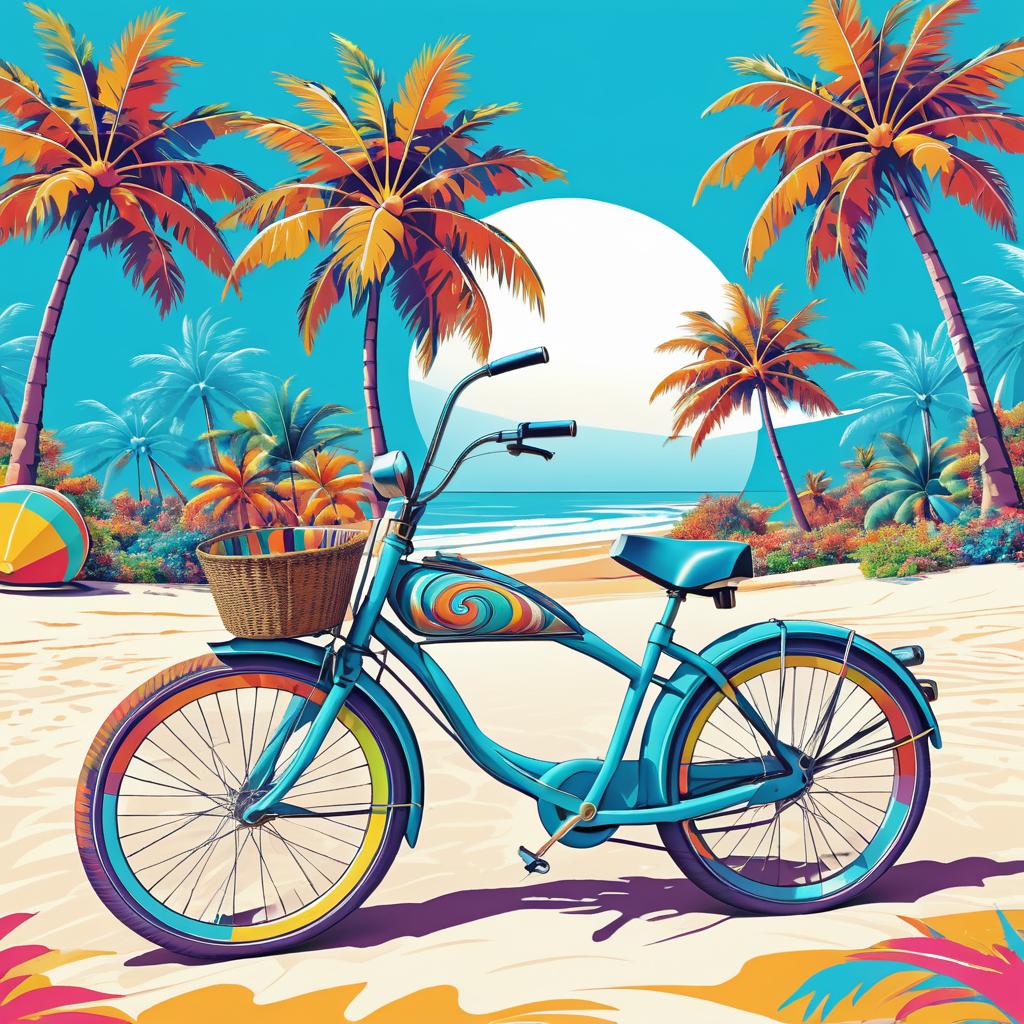 Psychedelic Bicycle in Tropical Paradise