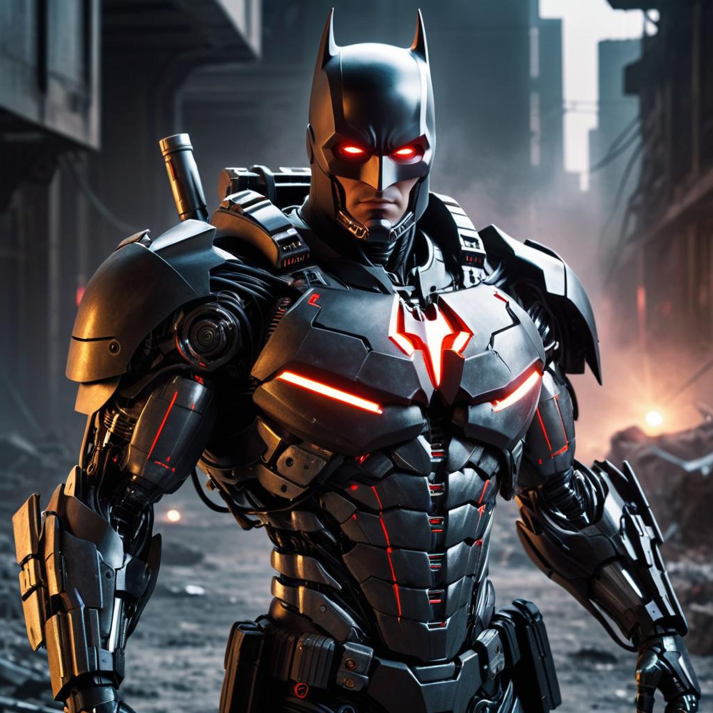 Cyborg Batman in Dystopian Nightmare