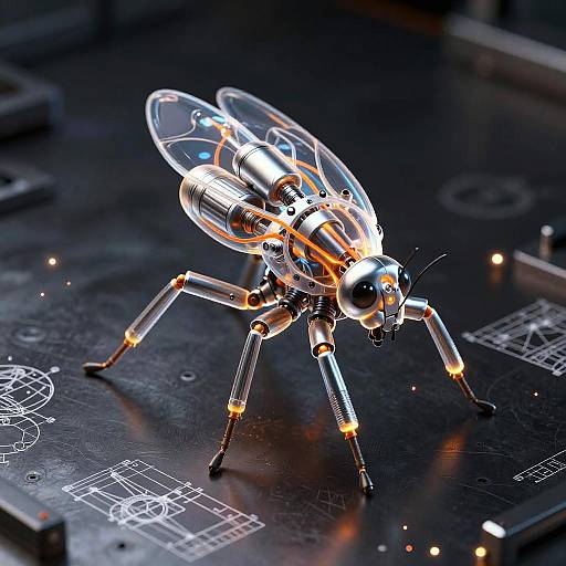 Futuristic Mechanical Insect Leg Illustration