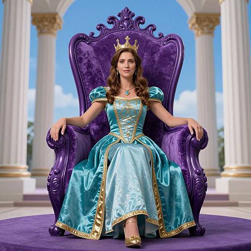 Regal Woman on Purple Throne