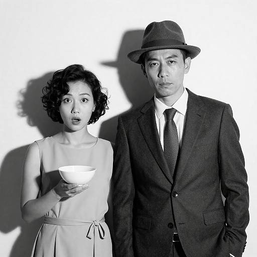 Vintage Black and White Couple Portrait