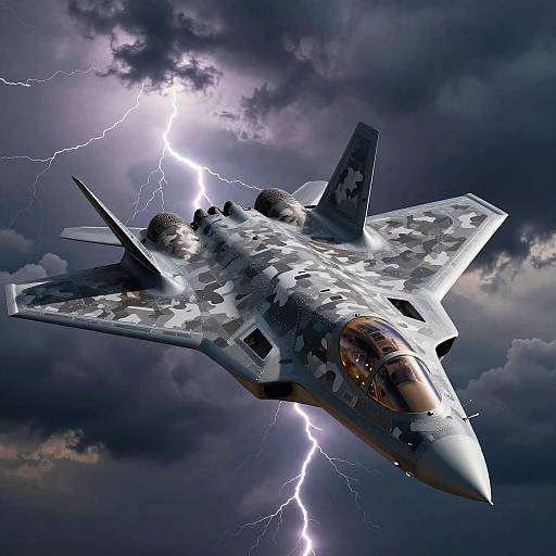 RAF4 Advanced Stealth Aircraft in Storm