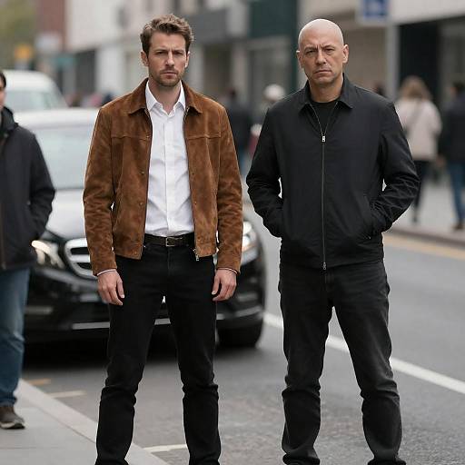 Urban Street Scene: Two Men Standing