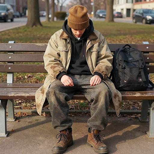 Realistic Homeless Person Portrait