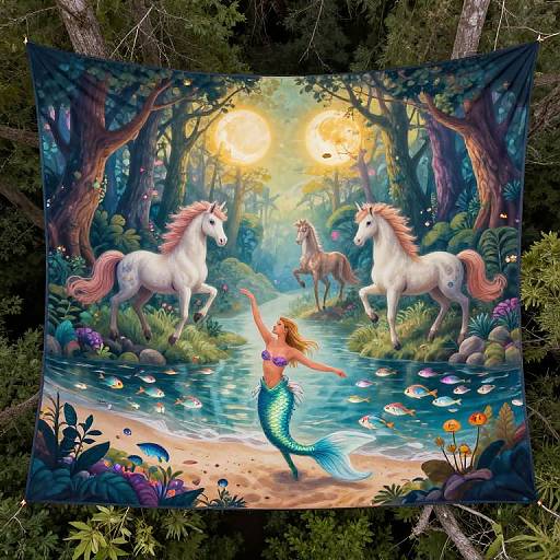 Mystical Creatures in Enchanted Forest