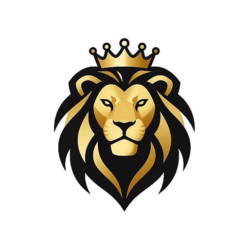 Futuristic Crowned Lion Logo Design