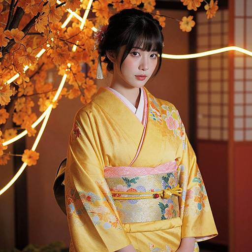 Futuristic Kyoto Woman in Kimono