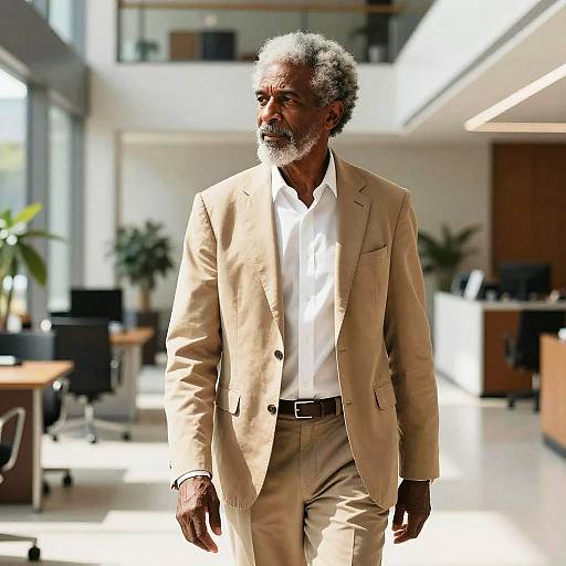 Modern Afro Style Senior Man Fashion