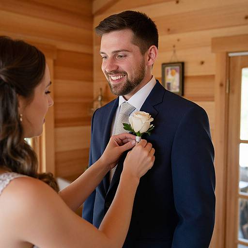 Groom with Rose Boutonnière
