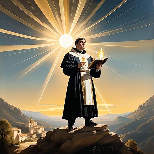 Retro Baroque Saint Thomas with Coffee