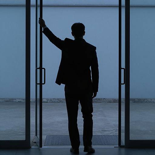 Mysterious Silhouette in a Dark Suit